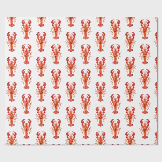 Red polygonal lobster geschenkpapier (Flach)