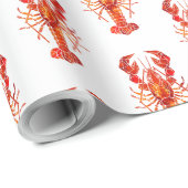 Red polygonal lobster geschenkpapier (Rolleneckpunkt)