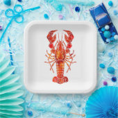 Red polygonal lobster pappteller (Party)