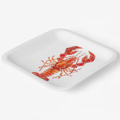 Red polygonal lobster pappteller (Gewinkelt)