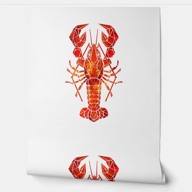 Red polygonal lobster tapete (Abrollen)