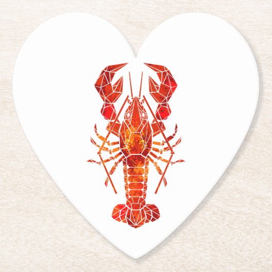 Red polygonal lobster untersetzer (Vorderseite)