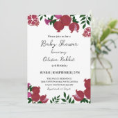 Red Pomegranate Moody Frucht Baby Party Einladung (Stehend Vorderseite)