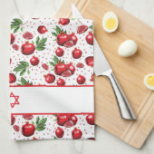 Red Pomegranates auf jedem FarbHintergrundstern Geschirrtuch (Viertel Falte)