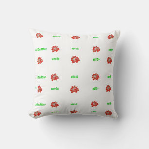 Red Ponsettia Blume Pillow by MidnightGraffiti Kissen