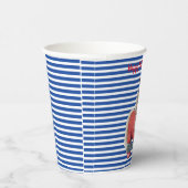 Red Pony Blue Strip Paper Cups Pappbecher (Rechts)