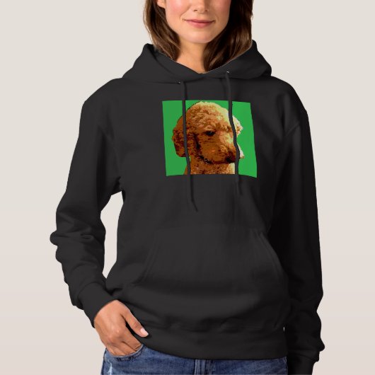 Red Poodle Green Hoodie (Vorderseite)