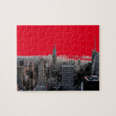 Red Pop Art New York City Manhattan Puzzle (Horizontal)