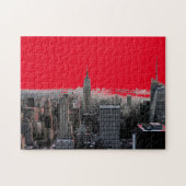 Red Pop Art New York City Manhattan Puzzle (Horizontal)