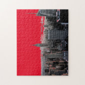 Red Pop Art New York City Manhattan Puzzle (Vertikal)