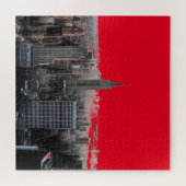 Red Pop Art New York City Manhattan Puzzle (Horizontal)