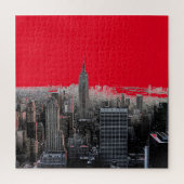 Red Pop Art New York City Manhattan Puzzle (Vertikal)