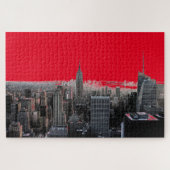 Red Pop Art New York City Manhattan Puzzle (Horizontal)