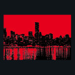 Red Pop Art New York City Manhattan Silhouette Poster<br><div class="desc">New York City Night Digital Image - USA Großstädte</div>