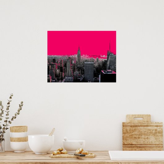 Red Pop Art New York City Poster Print (Küche)