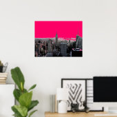 Red Pop Art New York City Poster Print (Heimbüro)