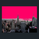Red Pop Art New York City Poster Print<br><div class="desc">Red - Black & White New York City - Manhattan Wolkenkratzer Digital Art Image</div>