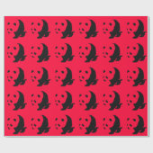 Red Pop Art Panda Weihnachtswrapping Paper Geschenkpapier (Flach)