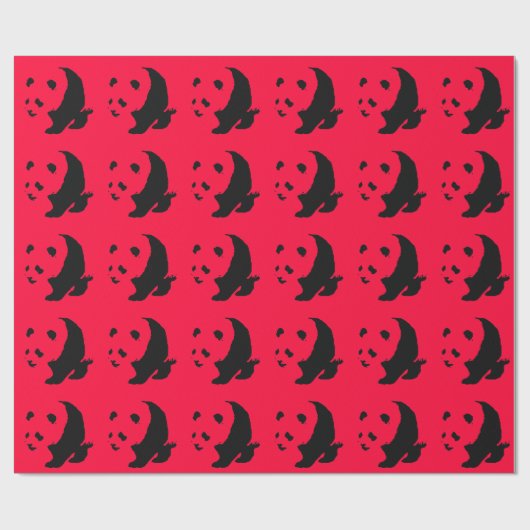 Red Pop Art Panda Weihnachtswrapping Paper Geschenkpapier (Flach)