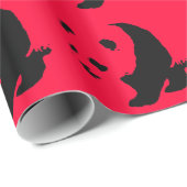 Red Pop Art Panda Weihnachtswrapping Paper Geschenkpapier (Rolleneckpunkt)