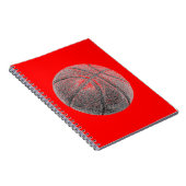 Red Pop Art Pencil Effekt Basketball Notebook Notizblock (Rechte Seite)