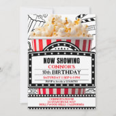 Red Popcorn Movie Night Party Invitation Einladung (Vorderseite)