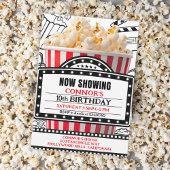 Red Popcorn Movie Night Party Invitation Einladung
