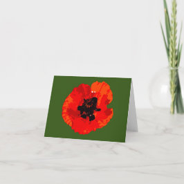 Red Poppe Blume Card