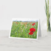 Red Poppe Blume Card Karte (Vorderseite)