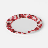 Red Poppe Blume Edge Pappteller (Schrägansicht)