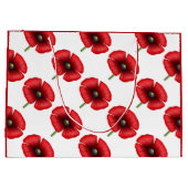 Red Poppe Blume Muster Große Geschenktasche Große Geschenktüte (Rückseite)
