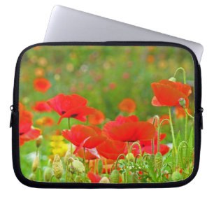 Red Poppe Blume Notebook-Tasche Laptopschutzhülle