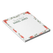 Red Poppe Blume Personalisiert Notepad Notizblock (angewinkelt)