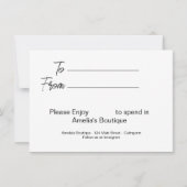 Red Poppe Business Certificate Card Einladung (Rückseite)