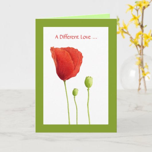 Red Poppe Liebe Card Karte (Gelbe Blume)