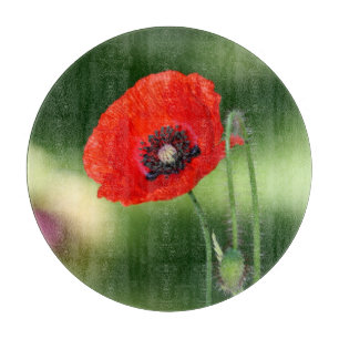 Red Poppe Seed Cutting Board Schneidebrett