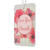 Red Poppe Wasserfarbe Blume Auto Luftfreirer Autolufterfrischer (Links)