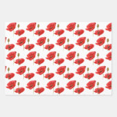 Red Poppe Wrapping Paper Geschenkpapier Set (Vorderseite 3)