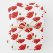 Red Poppe Wrapping Paper Geschenkpapier Set (Beispiel)