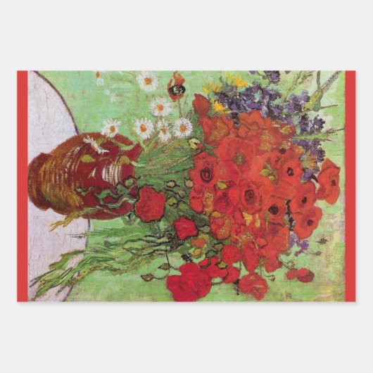 Red Poppies and Daisies by Vincent van Gogh Geschenkpapier Set (Vorderseite)