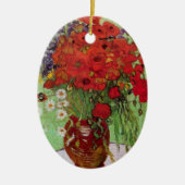 Red Poppies and Daisies von Vincent van Gogh Keramik Ornament (Vorne)