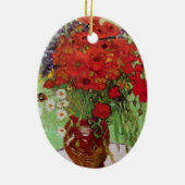 Red Poppies and Daisies von Vincent van Gogh Keramik Ornament (Hinten)