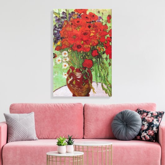 Red Poppies and Daisies von Vincent van Gogh Leinwanddruck (Insitu (Wohnzimmer))