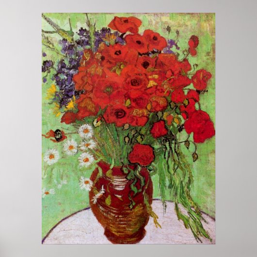 Red Poppies and Daisies von Vincent van Gogh Poster (Vorne)