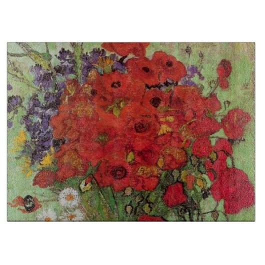 Red Poppies and Daisies von Vincent van Gogh Schneidebrett (Vorderseite)