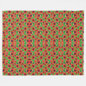 Red Poppies Apple Green Fleecedecke (Vorderseite (Horizontal))