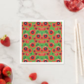 Red Poppies Apple Green Serviette (Beispiel)