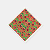 Red Poppies Apple Green Serviette (Ecke)
