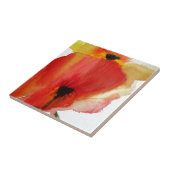 Red Poppies Aquarell Moderne Blumenkunst Fliese (Seite)