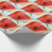 Red Poppies Aquarell Moderne Blumenkunst Geschenkpapier (Ecke)